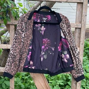 Johnny Was Workshop Leopard Bomber Jacket